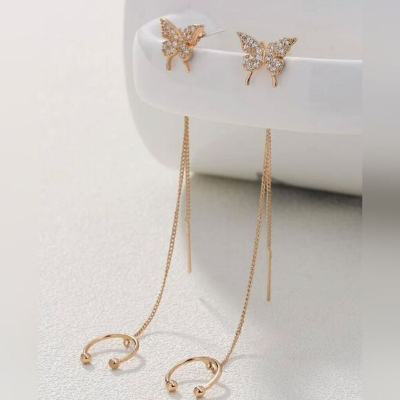 Butterfly Drop Earrings - Picture 3 of 3